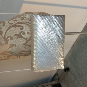 Dressy Silver Handbag with Cord Strap and Tassle.